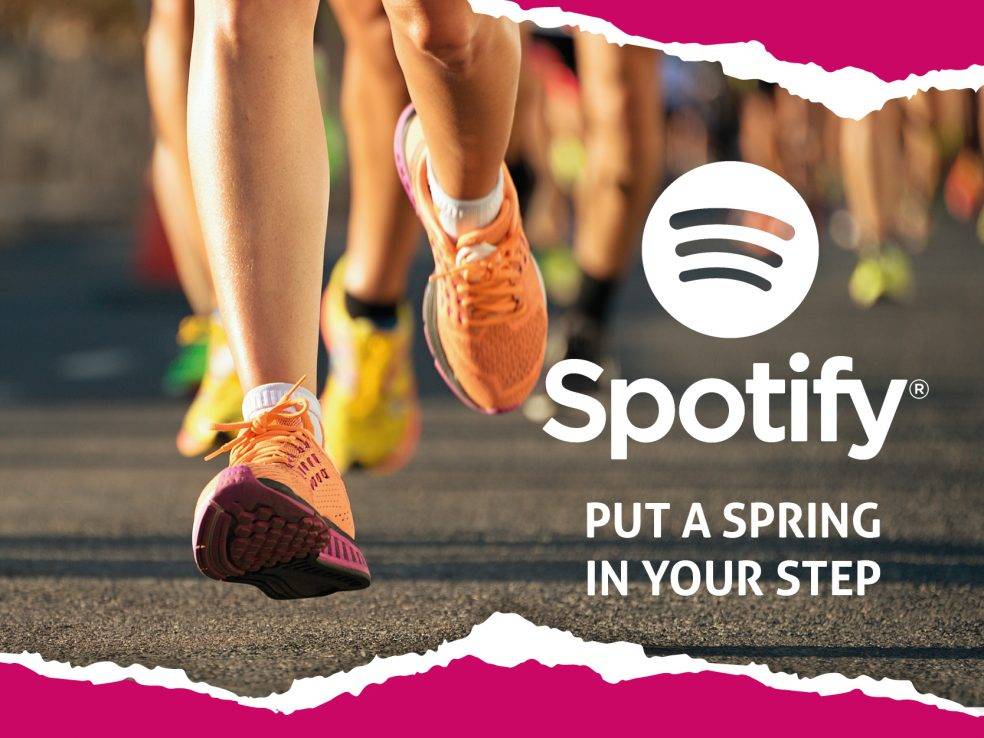 runners shoes with Spotify logo