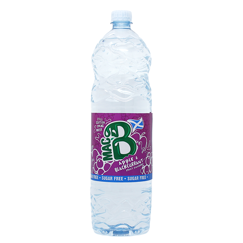 Macb 1.5l bottle of Blackcurrent and Apple flavoured spring water